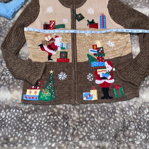 Heirloom collectibles Christmas Collection Zip up vintage Sweater Large - Picture 4 of 9